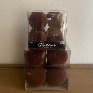 Flocked Velvet Ornaments Dark Brown 3” & 4” - Hobby Lobby